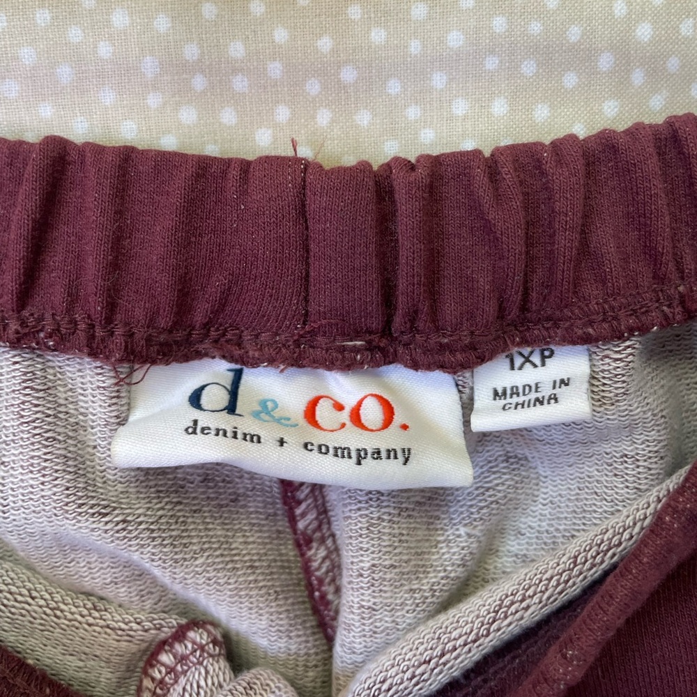 Denim & Co Vintage Maroon Lounge Pants 1XP - Picture 3 of 6